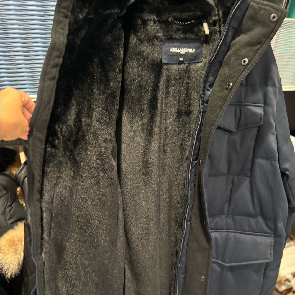 Warm, soft, Karl Lagerfeld men’s coat.